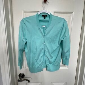 J. Crew Classic Cotton Cardigan Sweater  -  Lt Blue green (mint)